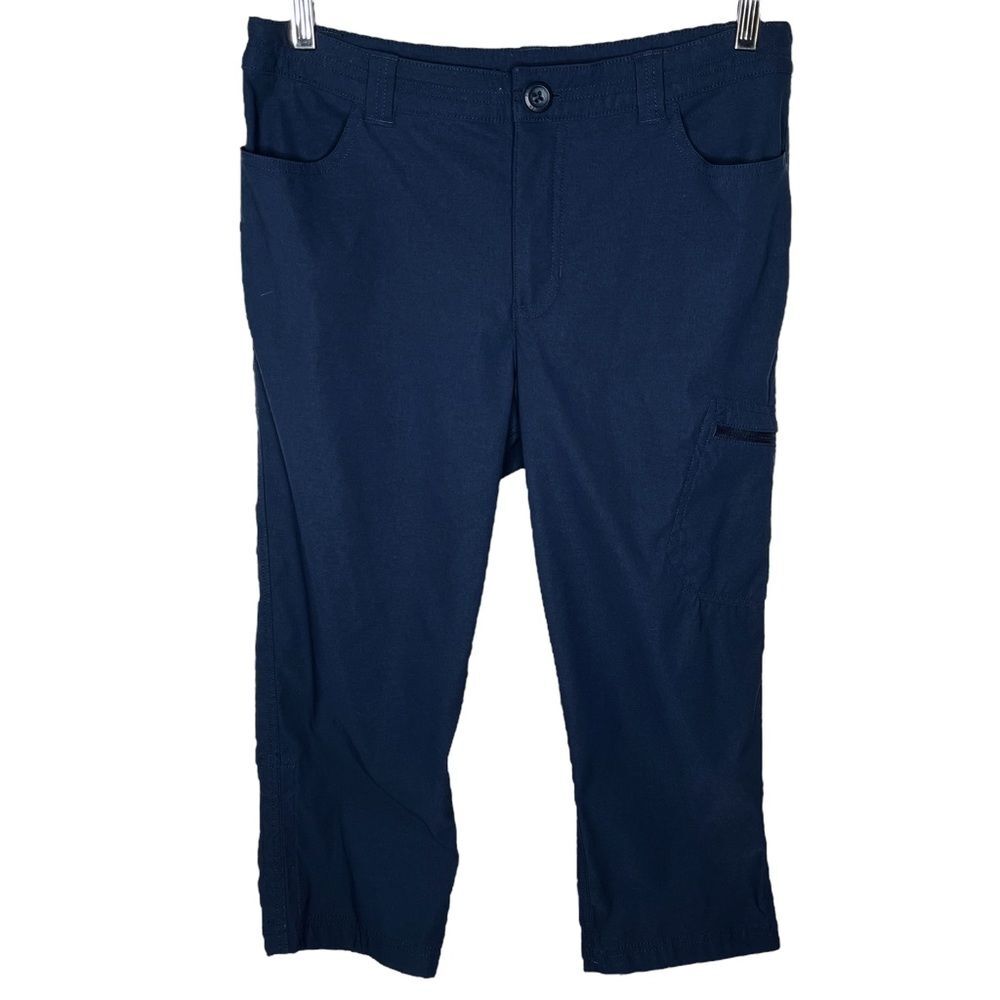 Eddie Bauer Rainier Tech Capris sz 6 * Navy Blue Capri Pants Hiking Outdoor